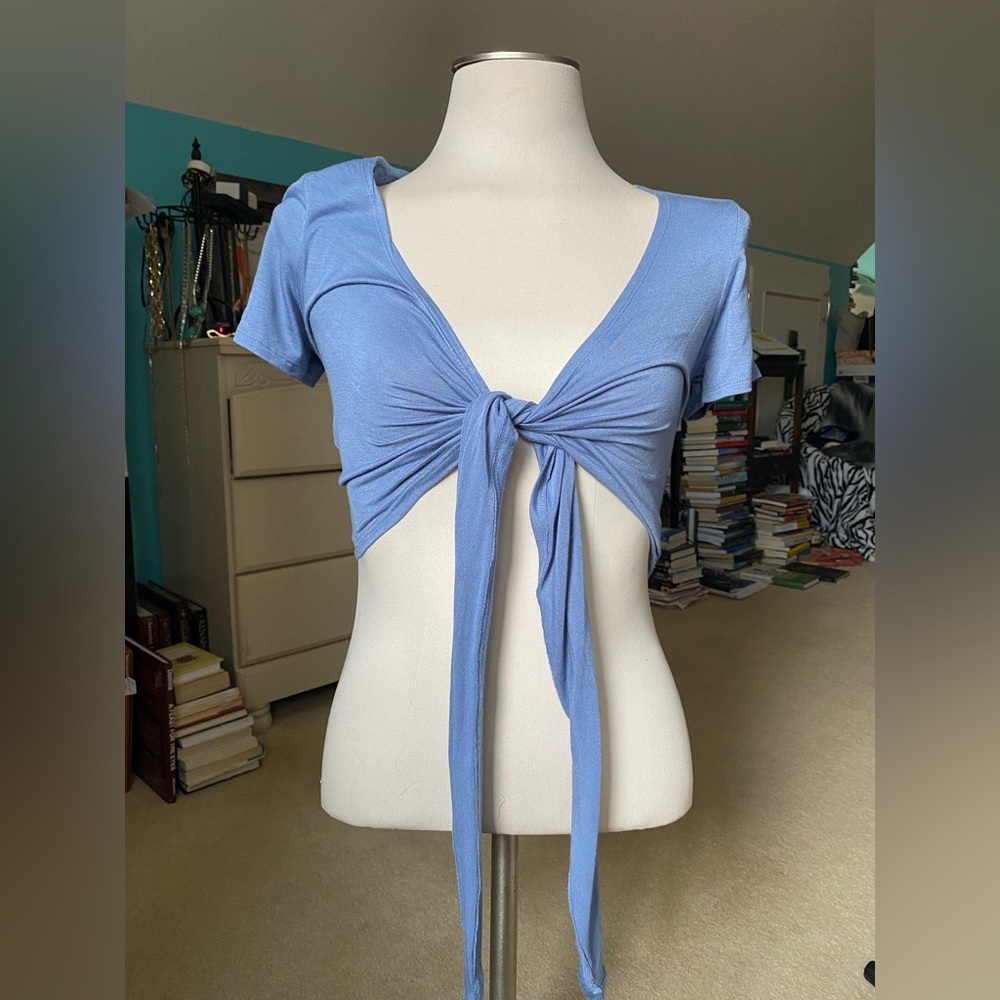 Baby Blue Wrap Top